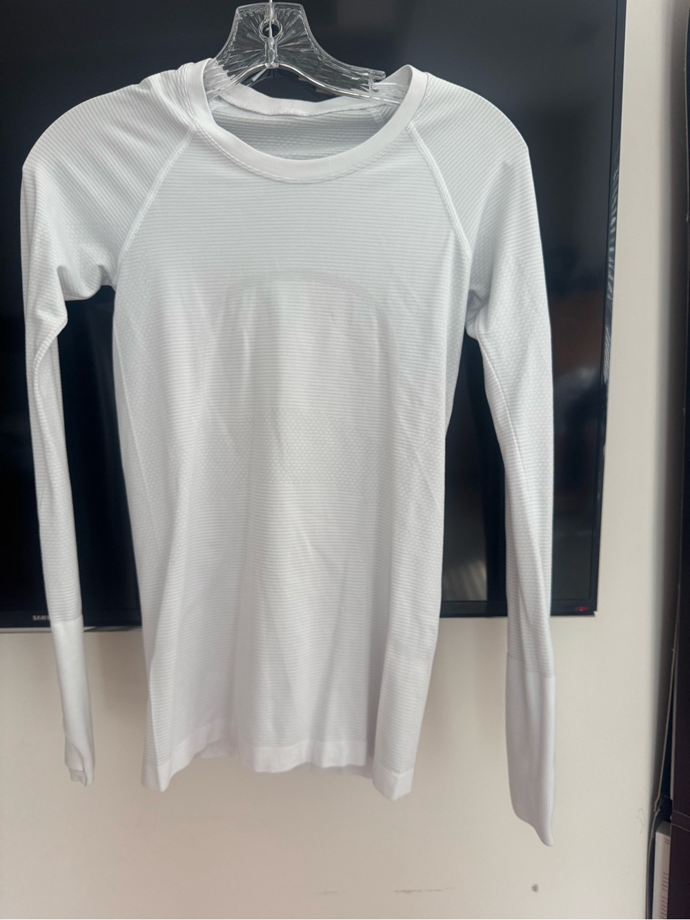 lululemon athletica White Long-Sleeve Crew Performance Top